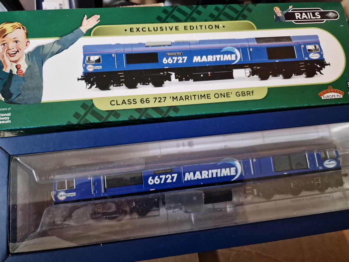 *FOR SALE** 
66711 mint condition boxed, lightly weathered, nameplates added, Hattons brake pipes fitted one end, DCC FITTED - £110 posted.  
66727 Rails Exclusive mint condition boxed, nameplates added, detailed with Hattons brake pipes, £130 posted #TMRGUK #modeltrains