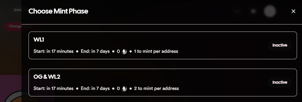 You don't manage to mint your Dunce?
Select the phase corresponding to your role by clicking on the "Change Phase" button 💡

If you have won 1 WL: choose "WL1"
If you're OG or if you've won 2 WL: choose "OG &amp; WL2"