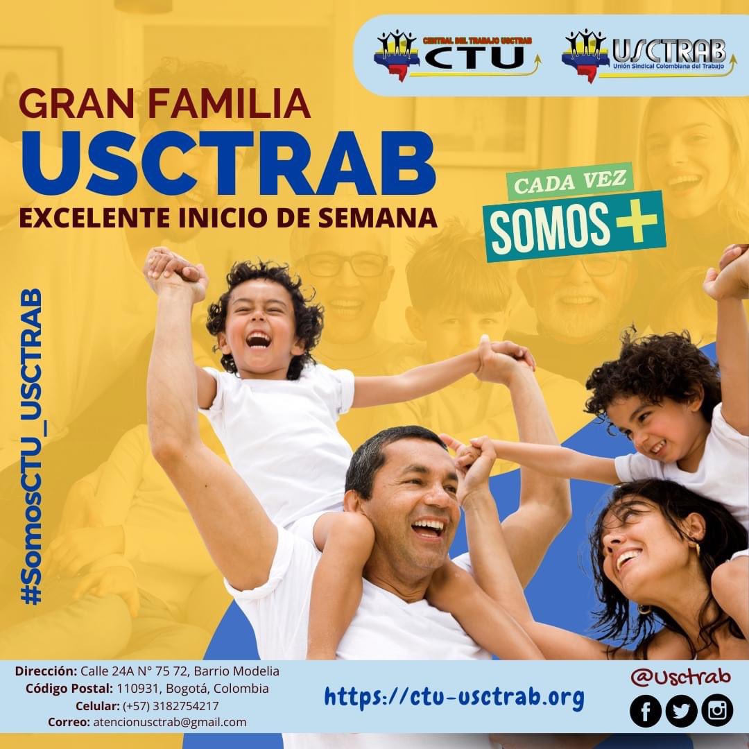 Fedeusctrab_Q's tweet photo. Las aventuras de miles de kilómetros comienzan con un paso. ¡Que tengas un grandioso lunes! y un ¡Excelente Comienzo de Semana!
Somos Confederación CENTRAL #CTU #USCTRAB
Unión Sindical Colombiana del Trabajo.
¡Nacimos para servirte con diligencia y lealtad! https://t.co/ZGLuewdj1s
