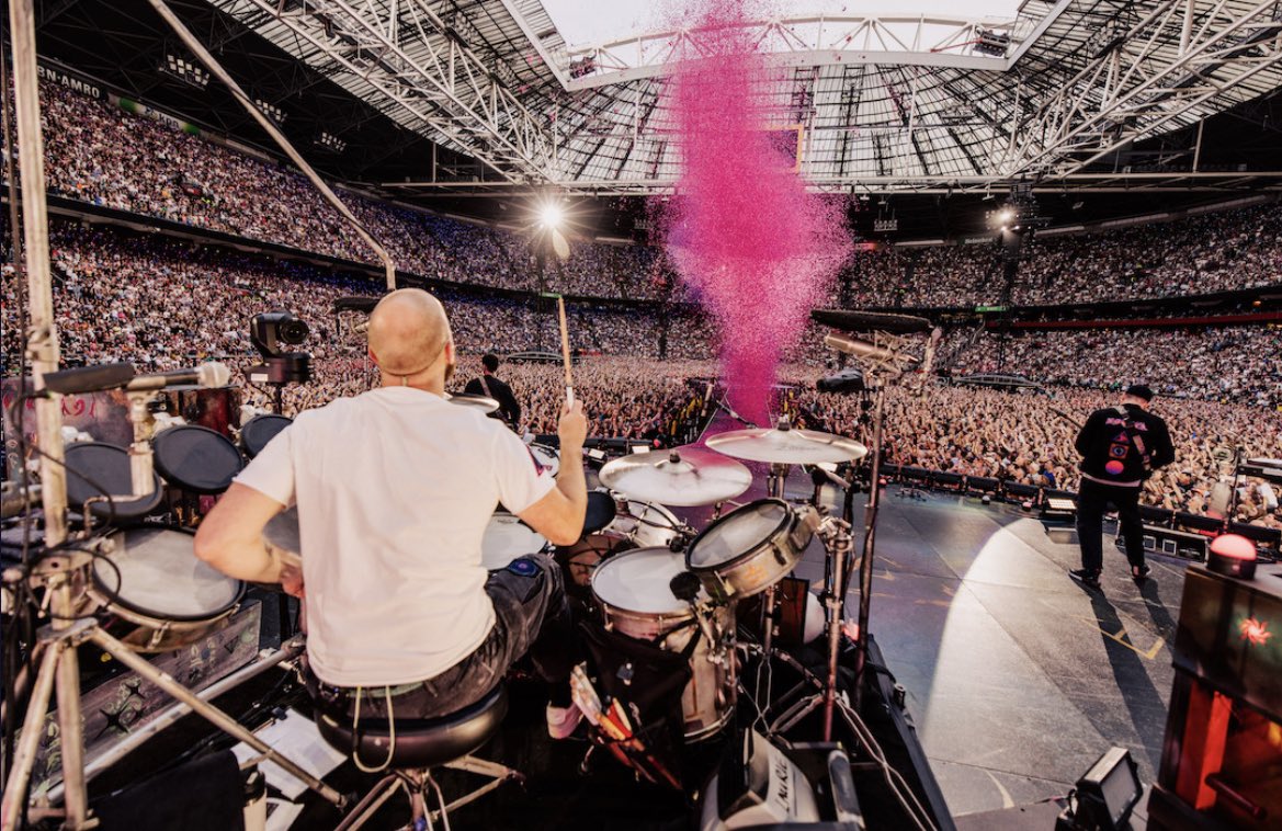 Drummer Will Champion, of Coldplay performs as they promote their fifth  studio album, Mylo Xyloto, released earlier this year, at The O2 Arena,  Greenwich, south London Stock Photo - Alamy