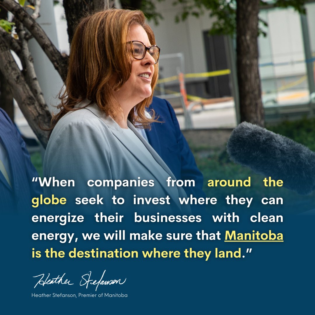 Manitoba will power the economy of tomorrow as we position our province at the forefront of the global push towards clean energy.

#mbpoli #manitoba