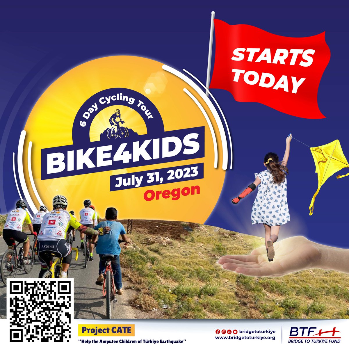 bridge2turkiye's tweet photo. 🚴♂️🚴♀️ EVENT STARTS TODAY - JOIN OUR BIKE4aCAUSE! 🚴♂️🚴♀️
The wait is over! Today, we kick off the incredible Bike4Kids event with BTF's dedicated cyclists. https://t.co/8LhmYf34F8