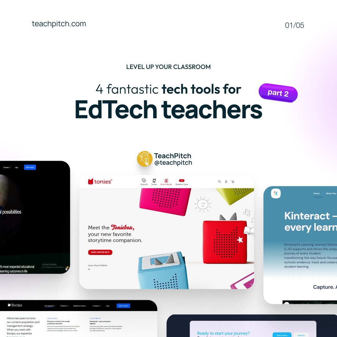 teachpitch's tweet photo. Transform Your Classroom with These 4 Mind-Blowing #EdTechSolutions! 🚀📷 [Thread]   #teacherpd #digitalskills #education #edtech #teachertwitter https://t.co/UXL9yfTYHm