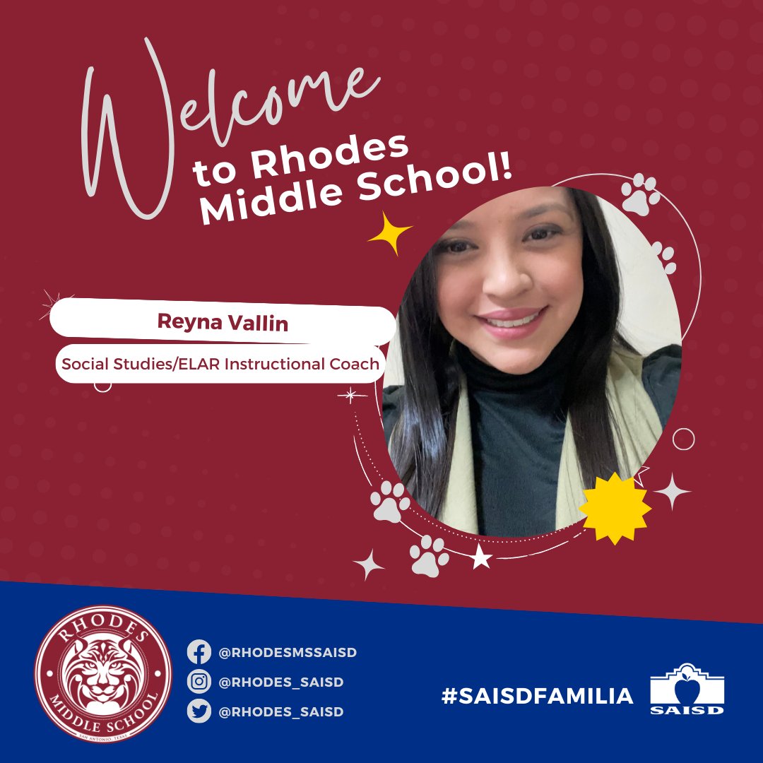 Rhodes_SAISD's tweet photo. Wildcats Nation welcome instructional coaches to our Familia; Bienvenidos 
@SAISD @BlancaRojasMEd @CoachVallin https://t.co/rQxRkj6Nbs