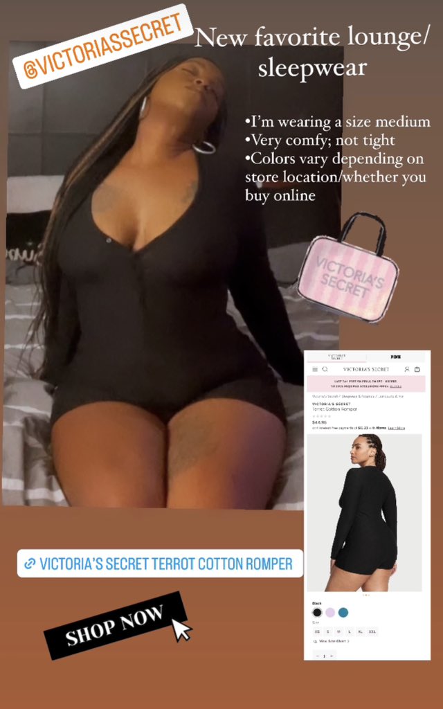 As much as I spend there, <a href="/VictoriasSecret/">Victoria's Secret</a> should hook me up LOL.
But yeah y’all better go get you one-uh these. Issa Terrot Cotton Romper👌🏾
