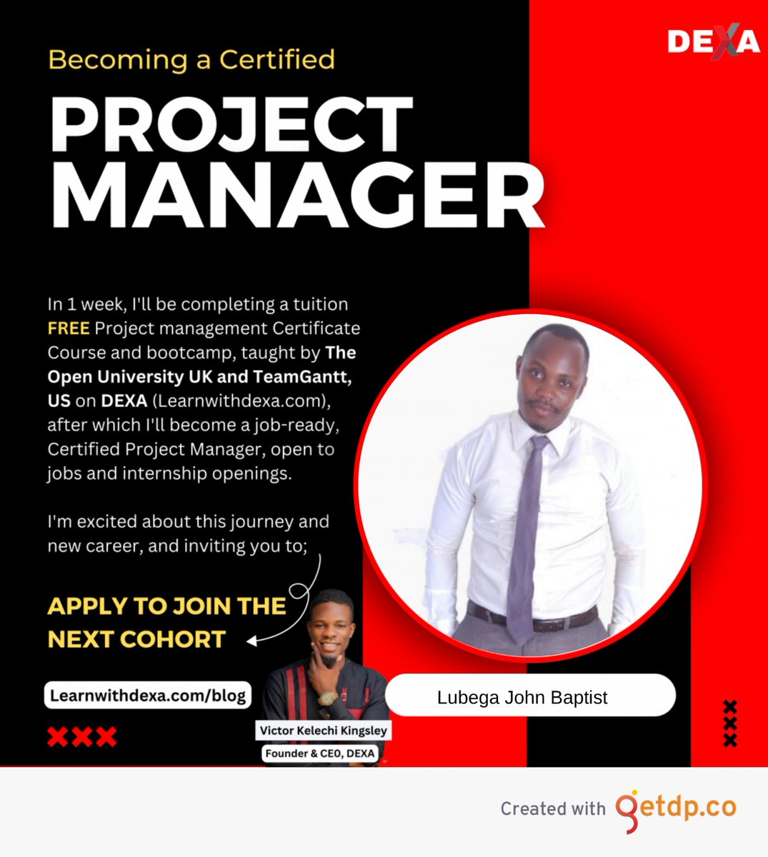 JBLthegreat's tweet photo. I'm about to complete &amp; receive my #ProjectManagement Certificate from the tuition free course taught by The Open University UK &amp; TeamGantt on DEXA &amp; it's been an amazing learning experience!

If you wish to learn click on the link below

https://t.co/AfUBZaRKQc https://t.co/36AzhCzHpE