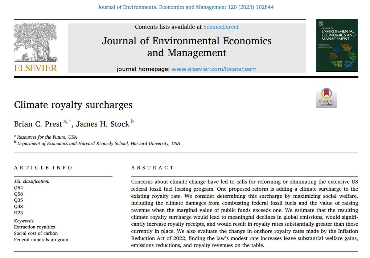 Journal of Environmental Economics and Management tweet media