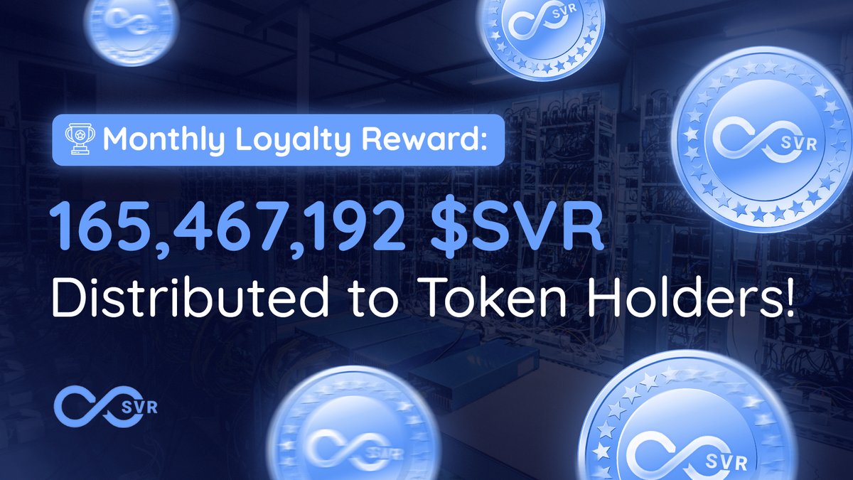 SaverToken's tweet image. 📢 Monthly #LoyaltyReward has been distributed!

A total of 165,467,192 #SVR was sent directly to the wallets of our esteemed $SVR #tokenholders 🙌🚀

👉 Follow us now to stay in the loop and never miss out on exciting updates and more #rewarding opportunities!