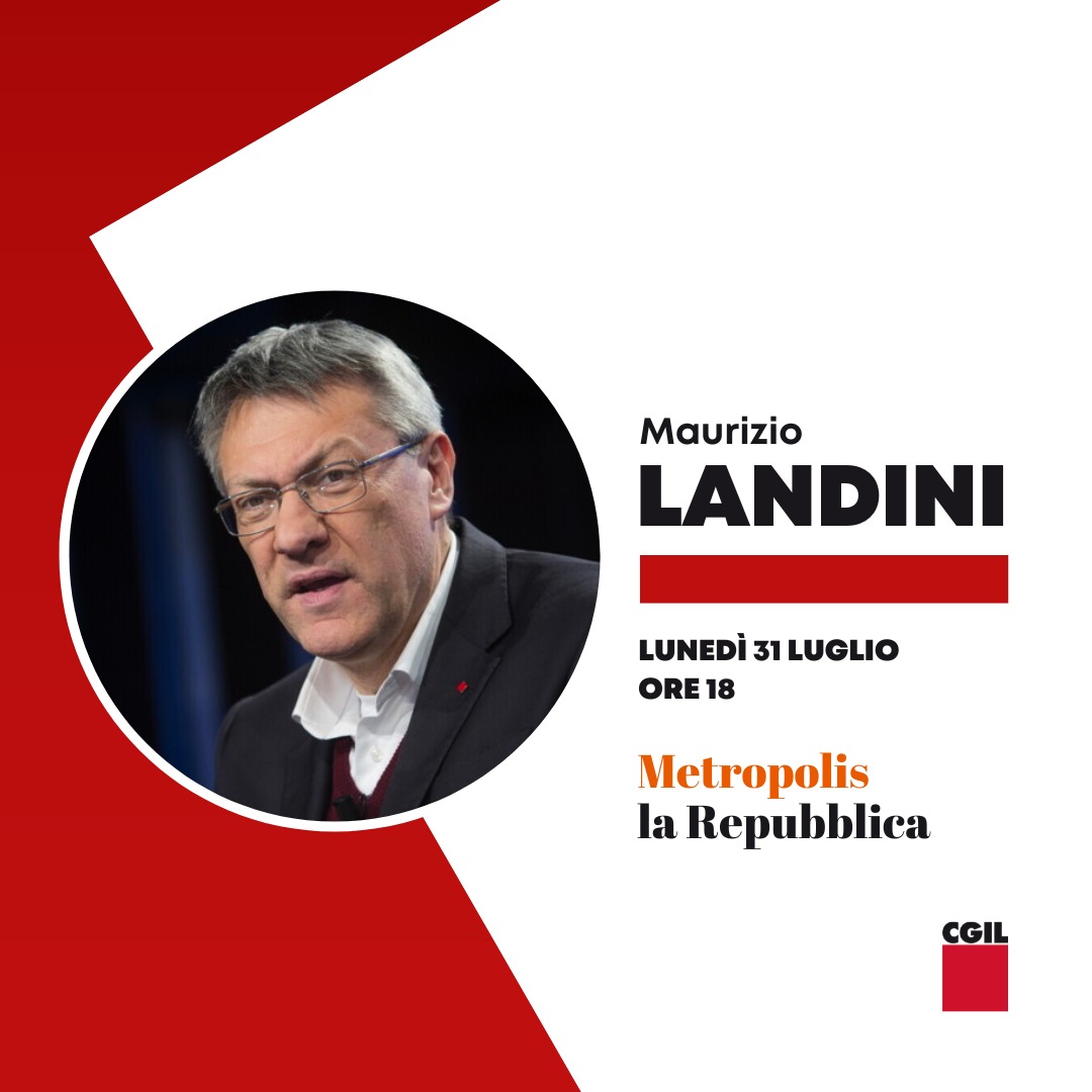 📌Oggi #31luglio, alle ore 18, il segretario generale #MaurizioLandini sarà ospite di #Metropolis <a href="/repubblica/">Repubblica</a>