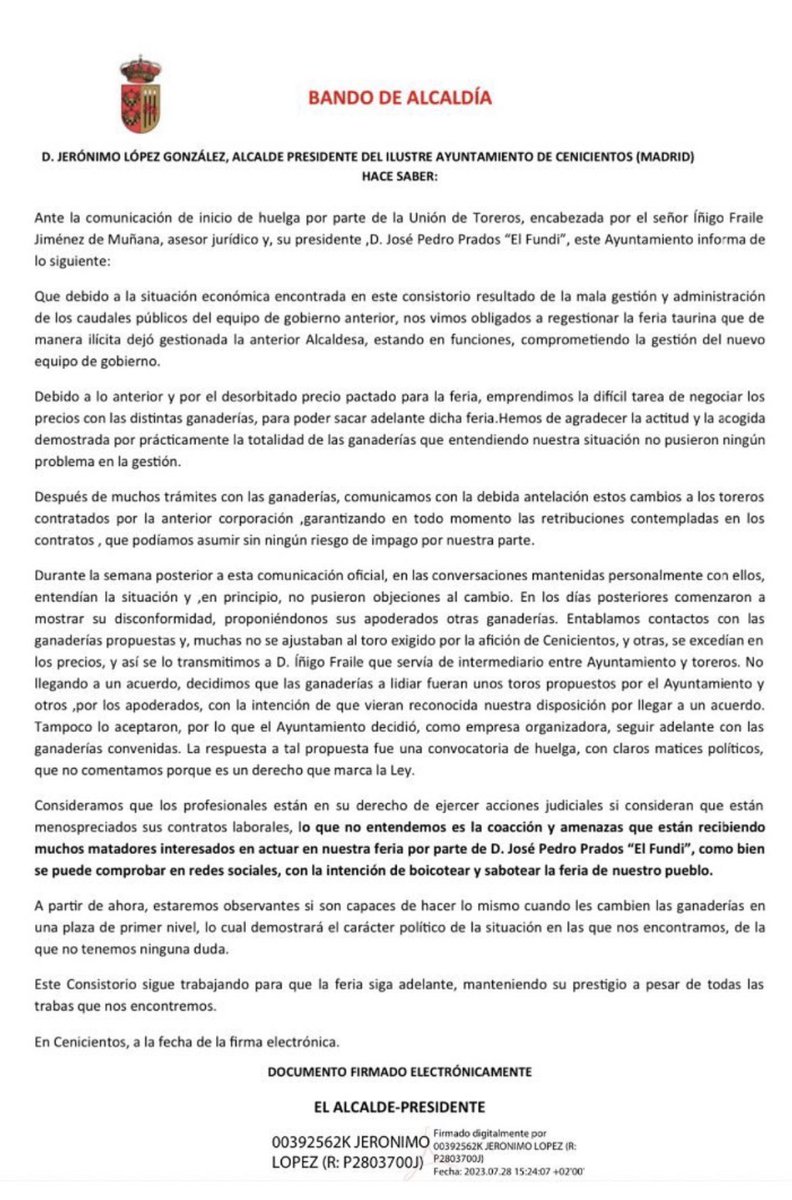 BANDO ALCALDÍA 

Fecha: 28/07/2023