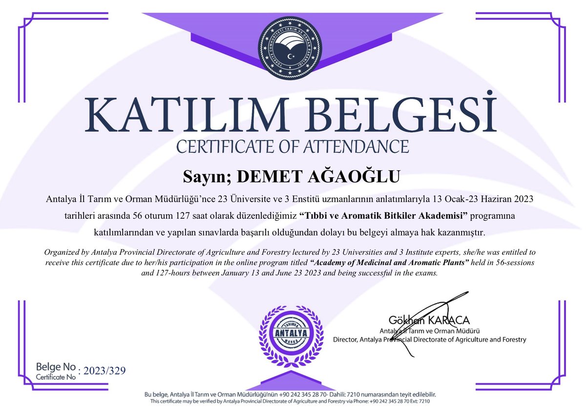 Demet Ağaoğlu (@dagaoglu) on Twitter photo 13 Ocak-23 Haziran 2023 tarihleri arasında 56 oturum 127 saat olarak düzenlenen “Tıbbi ve Aromatik Bitkiler Akademisi” programında başta Sn. İbrahim Irmak olmak üzere emeği geçen tüm <a href="/antalyailtarim/">Antalya İl Tarım ve Orman Müdürlüğü</a> çalışanlarına, hocalarımıza en içten şükran ve saygılarımla, <a href="/ibrahim_irmak/">İbrahim Irmak</a> 13 Ocak-23 Haziran 2023 tarihleri arasında 56 oturum 127 saat olarak düzenlenen “Tıbbi ve Aromatik Bitkiler Akademisi” programında başta Sn. İbrahim Irmak olmak üzere emeği geçen tüm <a href="/antalyailtarim/">Antalya İl Tarım ve Orman Müdürlüğü</a> çalışanlarına, hocalarımıza en içten şükran ve saygılarımla, <a href="/ibrahim_irmak/">İbrahim Irmak</a>