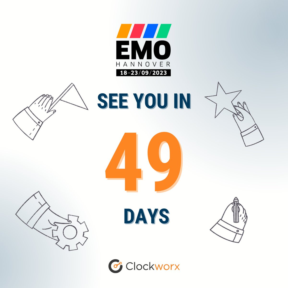 On September 18th, meet us at Hall 9 booth C18! 💫

We can't wait to meet you all and discuss how orchestration can change your business.

See you there?

#cwxatemohannover #clockworxsolutions #cwx #solutions #orchestration #meetusthere #hall19 #tech #AI #emohannover2023