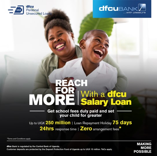 RXRadioUG's tweet photo. Every parentβs dream is making sure the child is present for all their classes.Get up to UGX 250 million with a loan Repayment holiday of 75 days with dfcu Bank to make this dream come true.
T&Cs apply!
π0800 222 000 or WhatsApp 0776 760 760. #dfcuSalaryLoan #MakingMorePossible https://t.co/e24Y5DJ05i