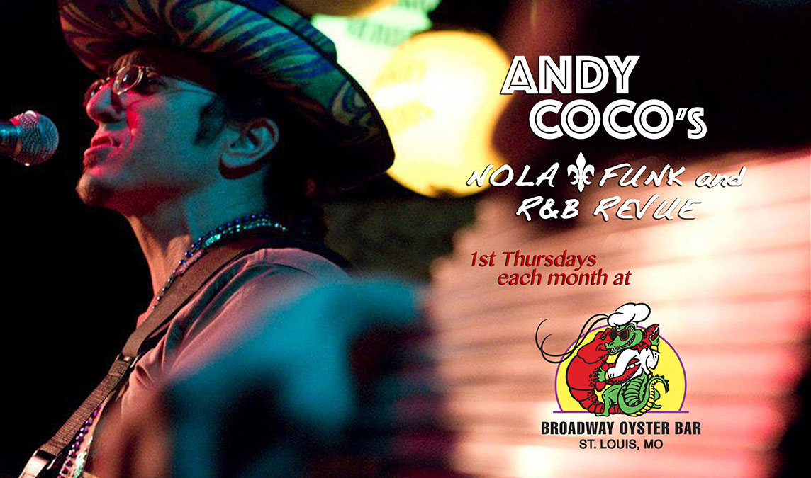 OysterBarSTL's tweet photo. THURSDAY ☆ AUGUST 3rd
Cotton Chops, 4:30 - 6:30, Free Show!   
@cocofunk 's NOLA Funk and R&amp;B Revue, 9:00PM
#BroadwayOysterBar #LeaveYourAttitudeAtHome #StLouis #STLMusic https://t.co/QDIaPGiYwN