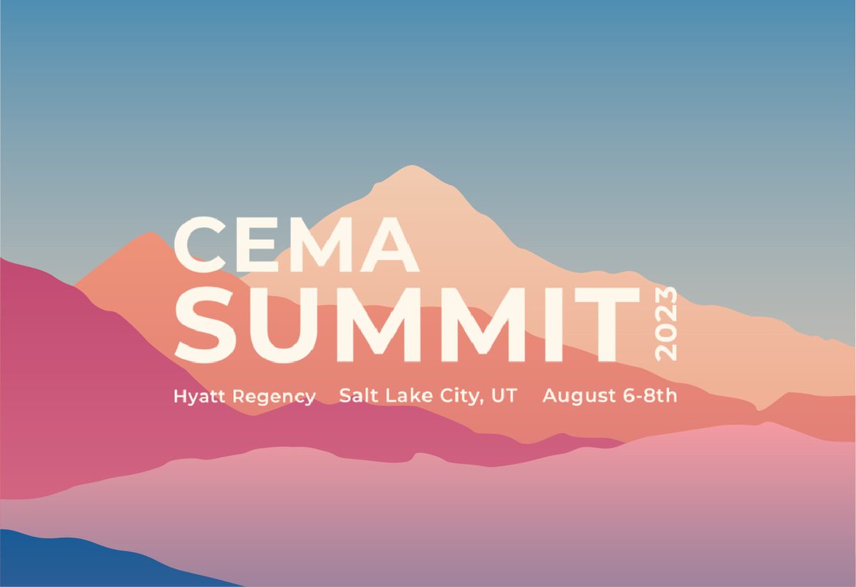 Zenusinc's tweet image. Are you attending the CEMA Summit 2023 in Salt Lake City?

🗓 When? August 6-8th, 2023
📍 Where? Hyatt Regency, Salt Lake City 

We will be there showcasing our technology and presenting a session. Stay tuned for more information!

#cemasummit23
