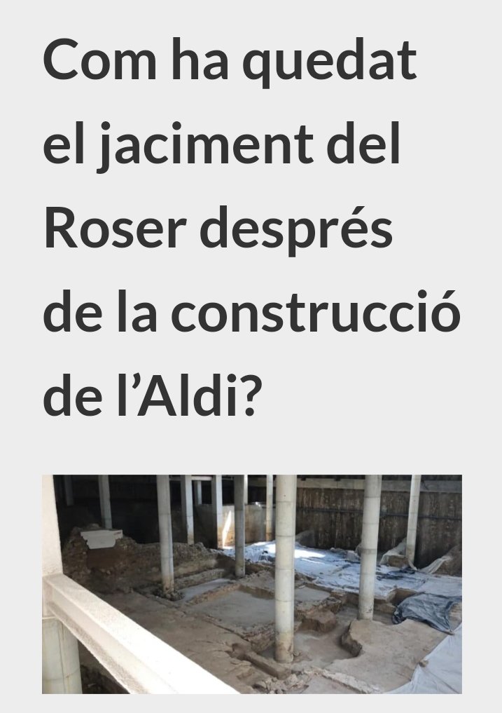 Calellaromana's tweet photo. Voleu saber com ha quedat el jaciment de la nostra vil•la romana del Roser? 👇

Dir vergonya, indigne, patrimonicides, incultura... És quedar-se molt curt 🤯

https://t.co/g9UXVsmGQJ

@cultura_cat
@calellaesmes
@Aldi_es
@RadioCalellaTV
@CalellaCOM
@SosMonuments https://t.co/WA6nBs0ZRd