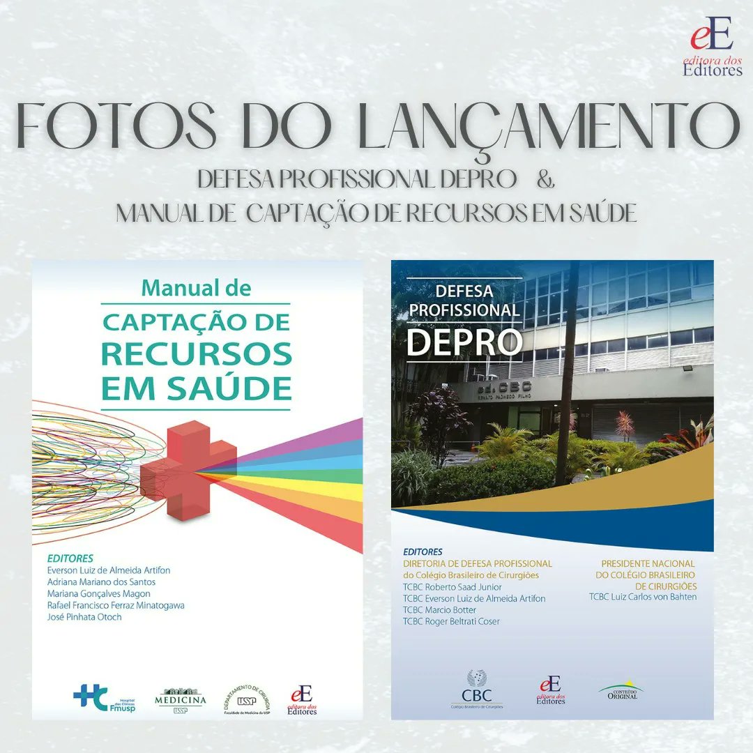 editoraeditores's tweet photo. 📌 Sexta-feira aconteceu o lançamento dos livros Defesa Profissional DEPRO &amp; Manual de Captação de Recursos em Saúde no Congresso Brasileiro de Cirurgia.

Adquira já em nosso site! https://t.co/xXp7M0F1QJ