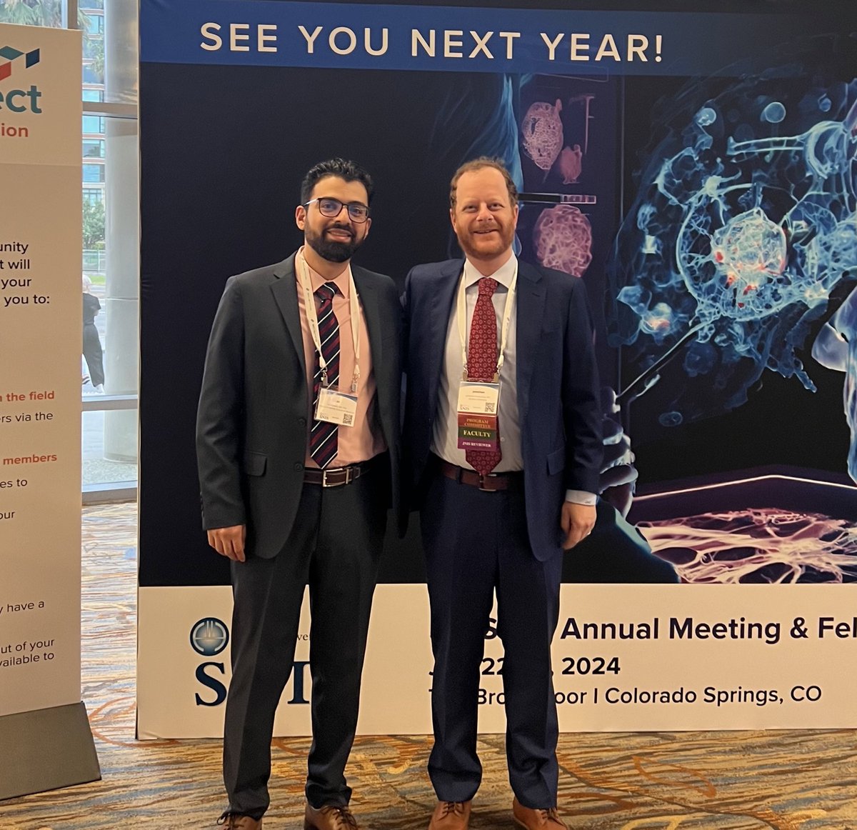 Getting to business early at the SNIS annual meeting @SNISinfo with @EmoryNeurosurg program director and meeting chair @JAGrossbergMD! Looking forward to a great week in San Diego! #snis2023