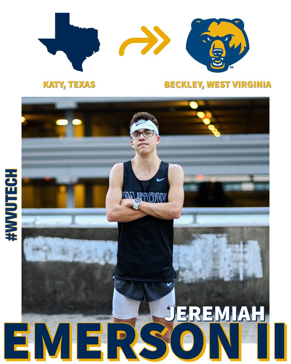 We are excited to announce the addition of Jeremiah Emerson II to the 2023-2024 @WVUTechXCTF and @WVUTechBase rosters. Emerson II, who graduated from Partow High School, plans to study mechanical engineering as a Golden Bear.