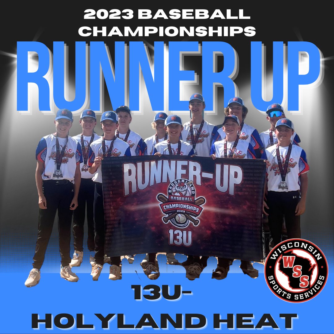 Congratulations to the 13U Champions and Runner Up of the 2023 Badgerland Baseball Championships!!
Champions: MADA Magic
Runner Up: Holyland Heat