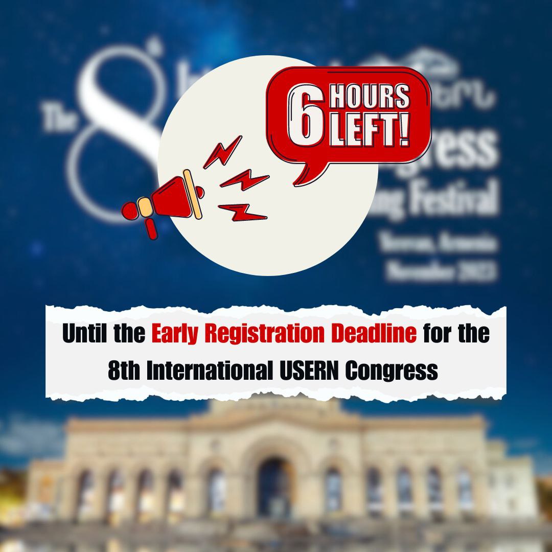 ⏳ Only '6 hours' left until the deadline for early registration in the 8th International USERN Congress! 🟢For more information and registration for the congress, click here. (Link: docs.google.com/forms/d/e/1FAI…) @usern_net