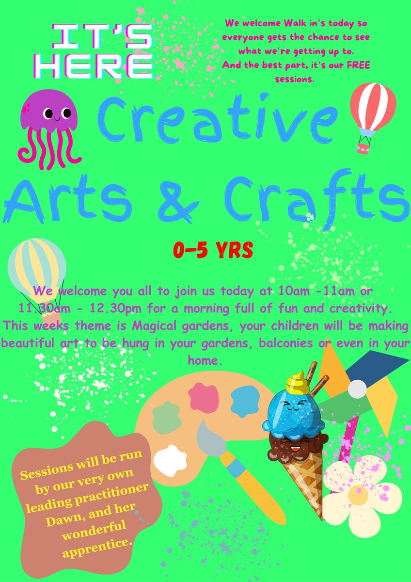 Come and get creative with us here at The Forum at Greenwich Tuesday 1st August, for day 1 of our 3 trail sessions. We have a full morning of Creative arts &amp; crafts for children aged 0-5 years.
The sessions are free and have limited space. 
We welcome walks in’s so don’t be late!