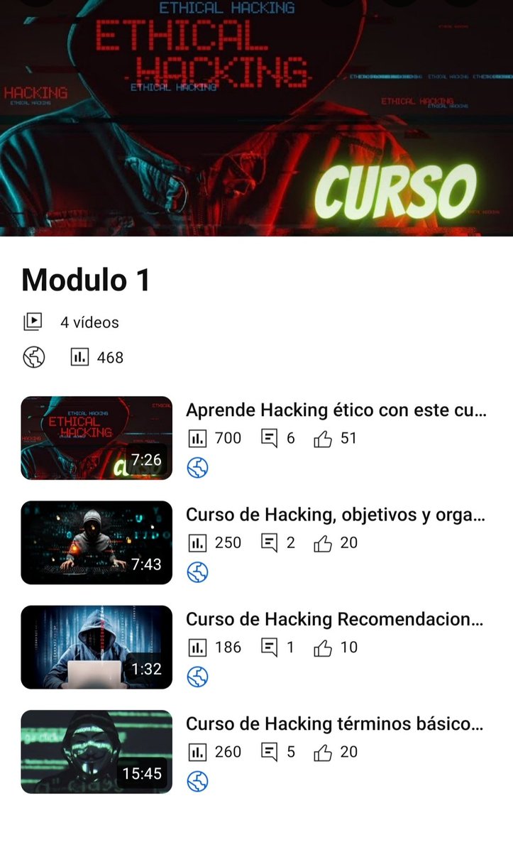 EticoH's tweet photo. Curso gratuito Hacking ético más de 100 videos de aprendizaje, link en la bio #Hacking #Hacked #viral #curso #phishing #Pentesting #Linux #kali #META #metadata #hackinginstagram #hackingetico https://t.co/nQty3bLtdX