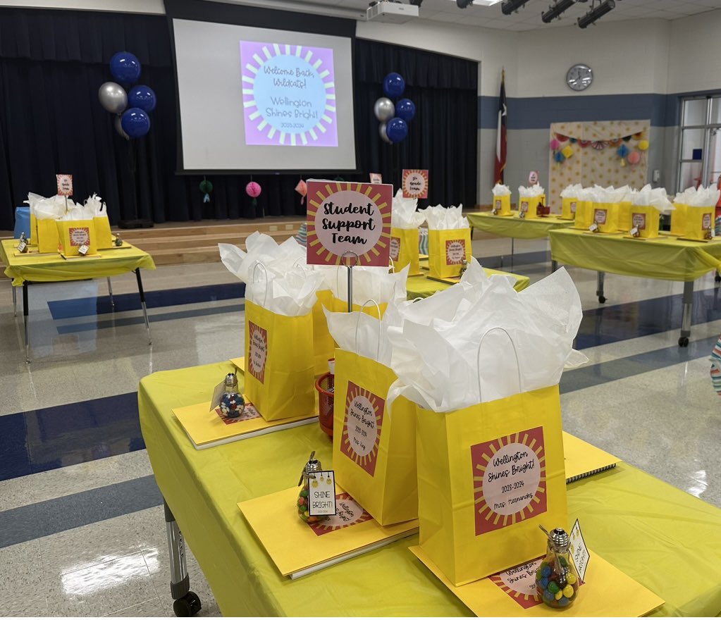 MarlenePrice94's tweet photo. So excited to welcome our teachers and staff back tomorrow! Weβre going to have a BRIGHT year @Wellington_Elem ! #wesroars #shinebright #oneLISD #betheone https://t.co/qlI5EyykIE