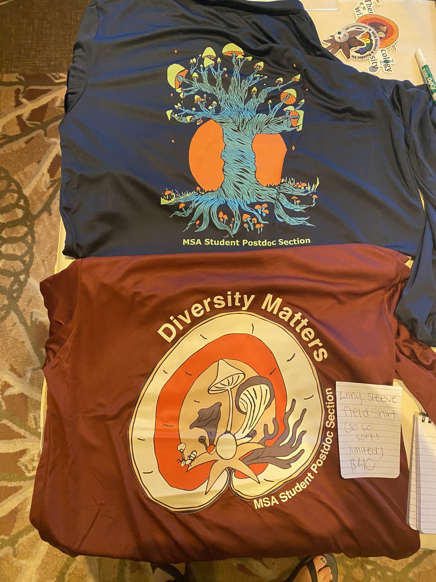 Korena Mafune, PhD (@korenamafune) on Twitter photo #MSAFungi2023 merch table is up and running! Cash and card accepted.
The field shirt of your dreams awaits (limited amount). Stickers galore! Raffle to win a shirt! All proceeds go to <a href="/MSAStudents/">MSA Student and Postdoc Section</a> to support memberships, mentoring, and much more for future years ๐ #MSAFungi2023 merch table is up and running! Cash and card accepted.
The field shirt of your dreams awaits (limited amount). Stickers galore! Raffle to win a shirt! All proceeds go to <a href="/MSAStudents/">MSA Student and Postdoc Section</a> to support memberships, mentoring, and much more for future years ๐