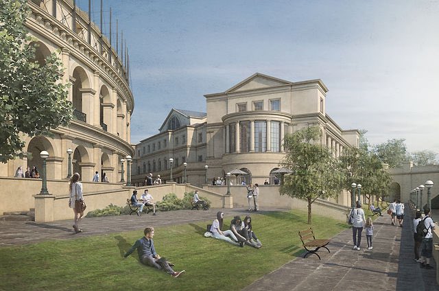 Architect Mark Wilson Jones has proposed a beautiful design for the new Bath Rugby Stadium in the Roman architectural tradition