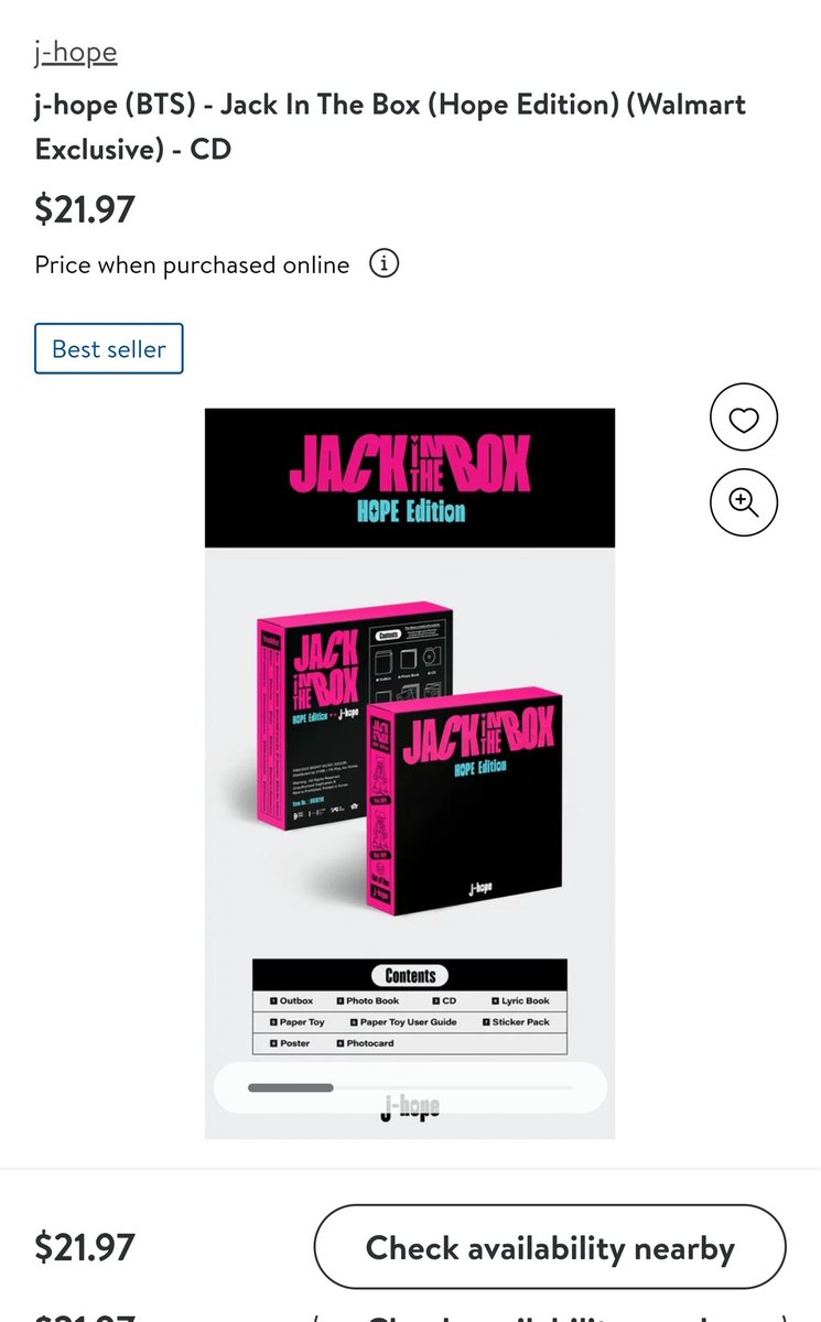 BTSMerchUpdates's tweet photo. Walmart has removed the ability to purchase j-hope Jack In the Box (HOPE Edition) Walmart Exclusive

Either it sold out or, more likely, Walmart is trying to fix the $0 charge mix-up

People who ordered the album and got a refund for the full cost of the album - You likely have had your orders canceled (if it wasn't, just hope it won't be canceled later onl

Those who ordered after the first tweet in this thread and did not have their charge refunded - Your orders have not been canceled

You cannot currently order again because the listing is not available to buy

🔗 https://t.co/qfrYr4CUnO
#ad