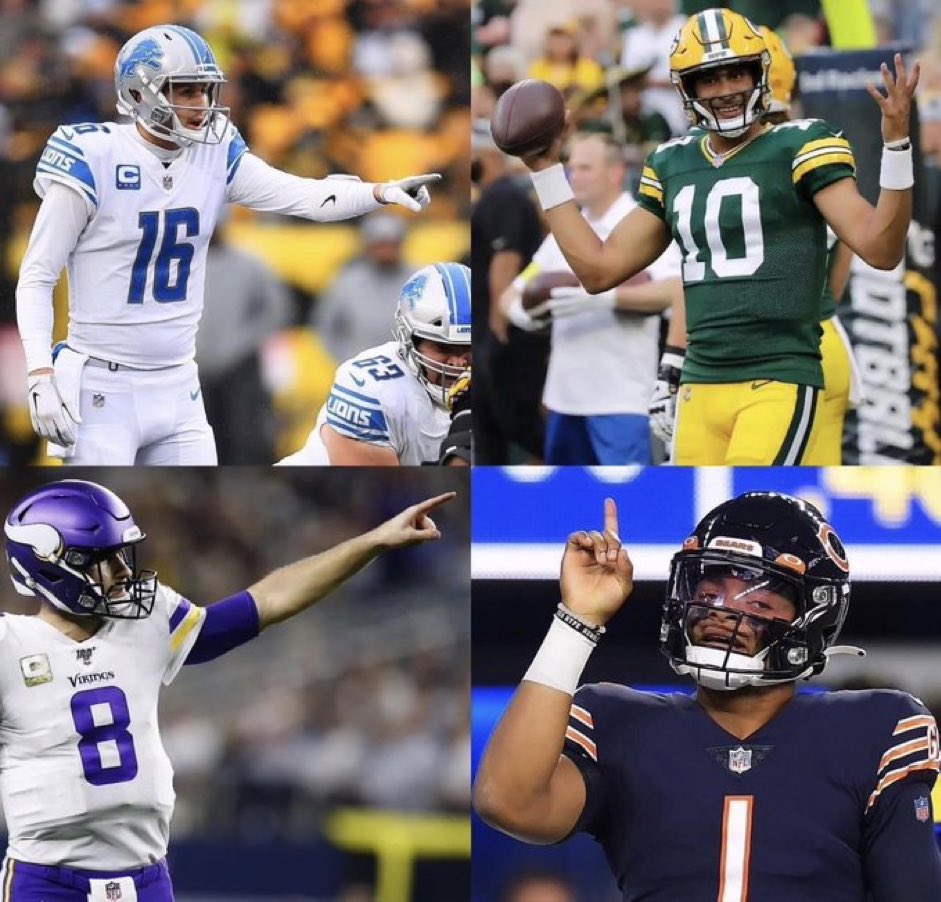 NFLsAnalyst's tweet photo. Point to the only NFC North QB not to make the NFL top 100. https://t.co/2vv7w3NCB3