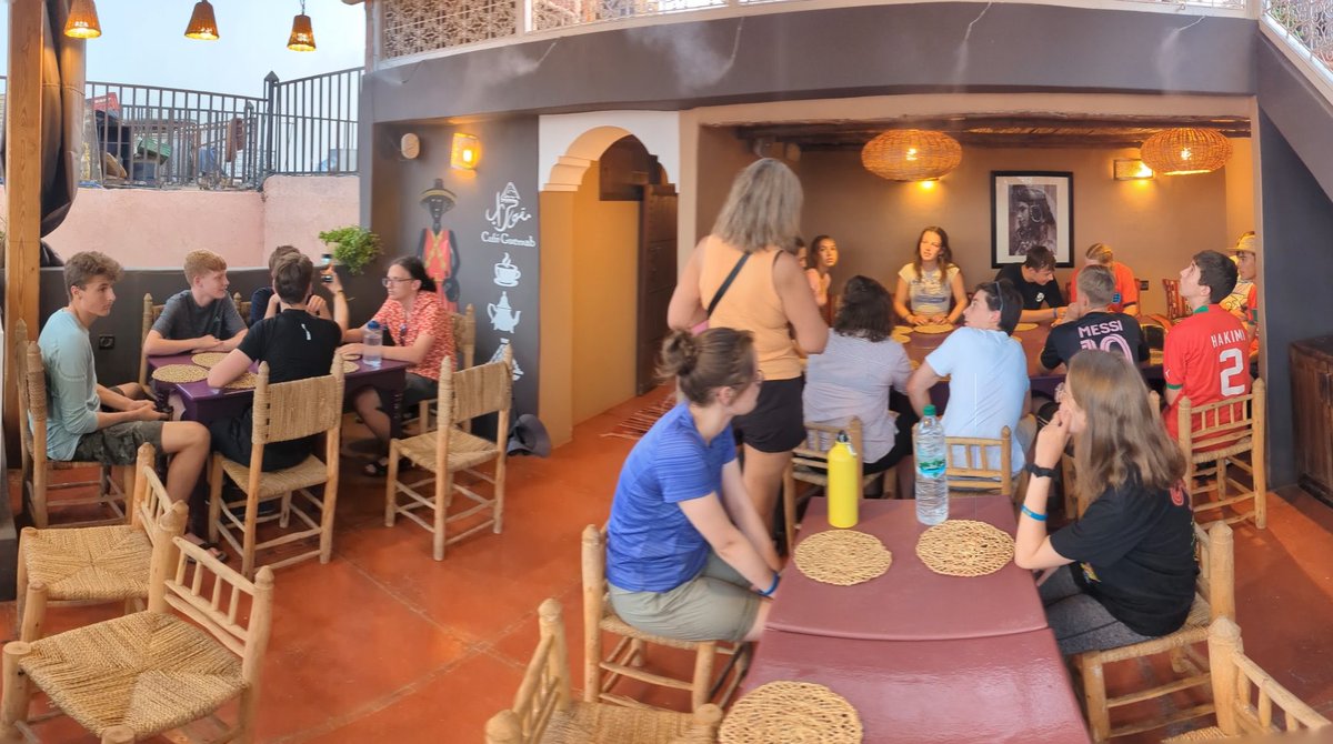 ExpeditionsTAHS's tweet photo. Dinner in the heart of the Souk. Our last dinner in Morocco before we start the journey home. https://t.co/3OuKxfzyxz