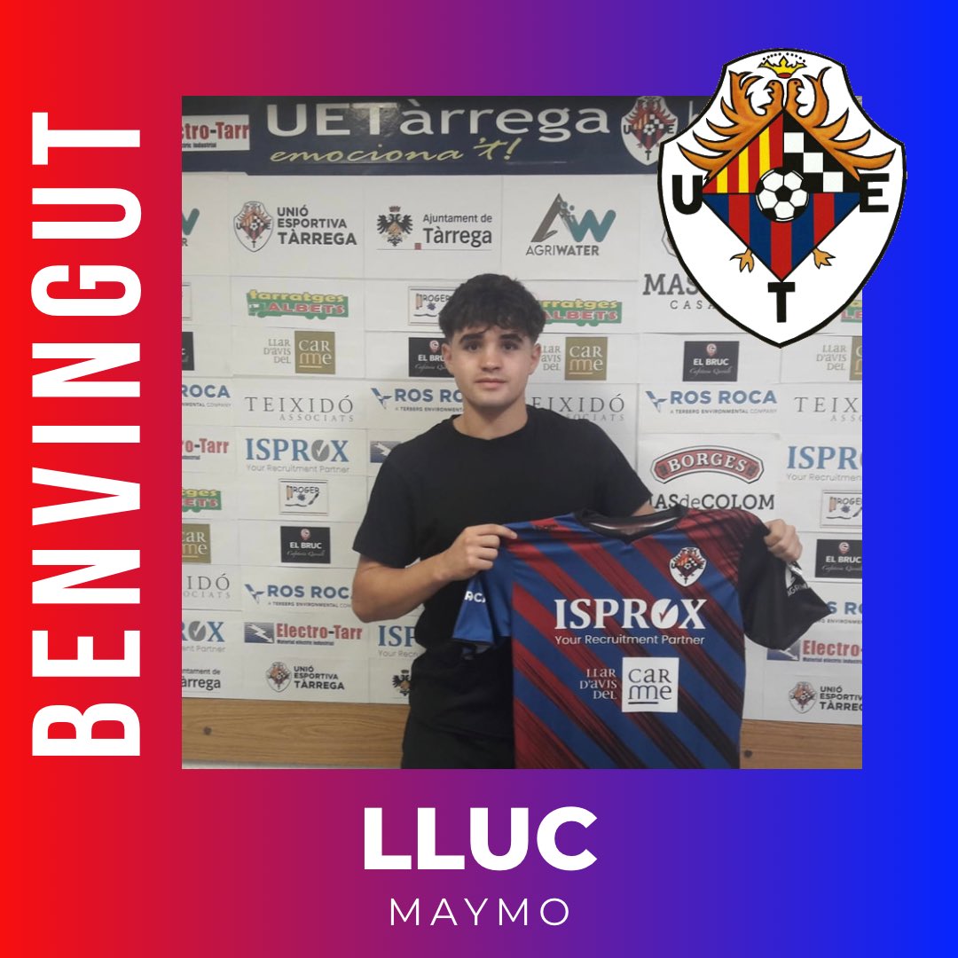 ‼️📣COMUNICAT OFICIAL 📣‼️
Lluc Maymo nou jugador de la Unió Esportiva Tàrrega. Lateral esquerrà de 19 anys procedent del Juveni d’honor del Sabadell i que arriba per reforçar la plantilla de l’equip. 

Molta sort i encerts en aquesta nova etapa. ⚽️💪🏽

Som-hi 🔵🔴