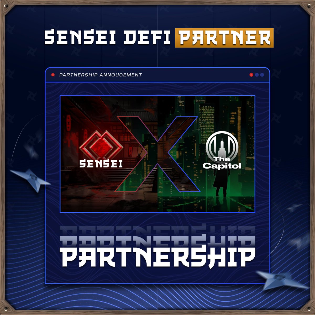 Today we are officially partnering with The Capitol, a successful group of defi &amp; memecoin traders 🔥

Check our Discord announcement for more info and check out the team with links below 👇 

Announcement: discord.gg/VDuw9AEz
The Capitol: x.com/thecapitol