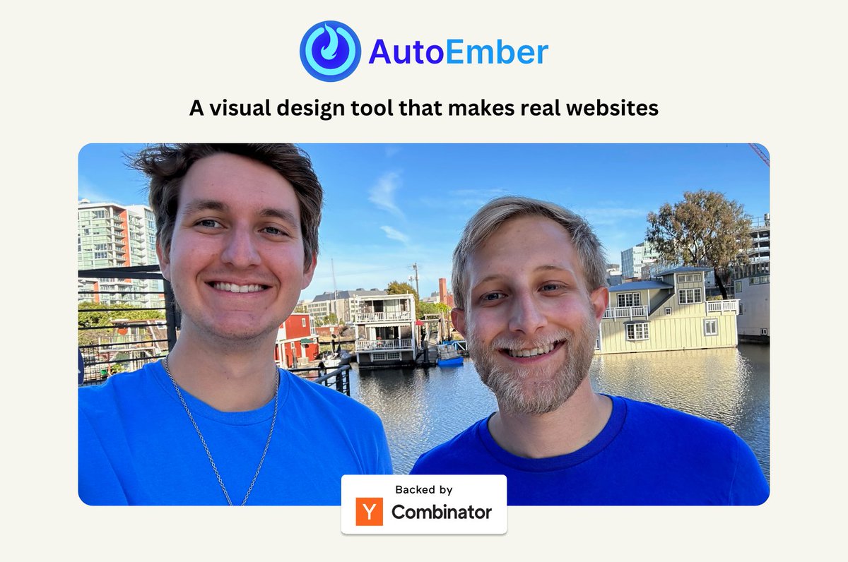 Congrats on the launch, <a href="/BenShumaker_/">Ben Shumaker</a> and <a href="/fritz_izak/">Izak Fritz</a>!

@AutoEmber (YC S23) is a visual design tool that makes real websites. It empowers anyone to make a fully custom website without writing code!

ycombinator.com/launches/J9E-a…
