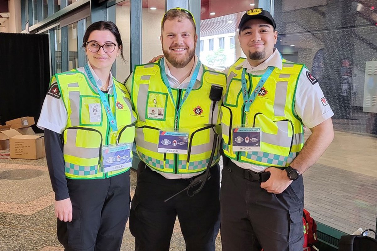 sja_mbntnu's tweet photo. St. John Ambulance MFR volunteers are onsite for first aid coverage at the @wpfg2023!
#firstaid #2023WPFG #sja #stjohnambulance #stjohn #sjambntnu #worldpoliceandfiregames #worldgames #policeandfire https://t.co/iUm7sxiJQw