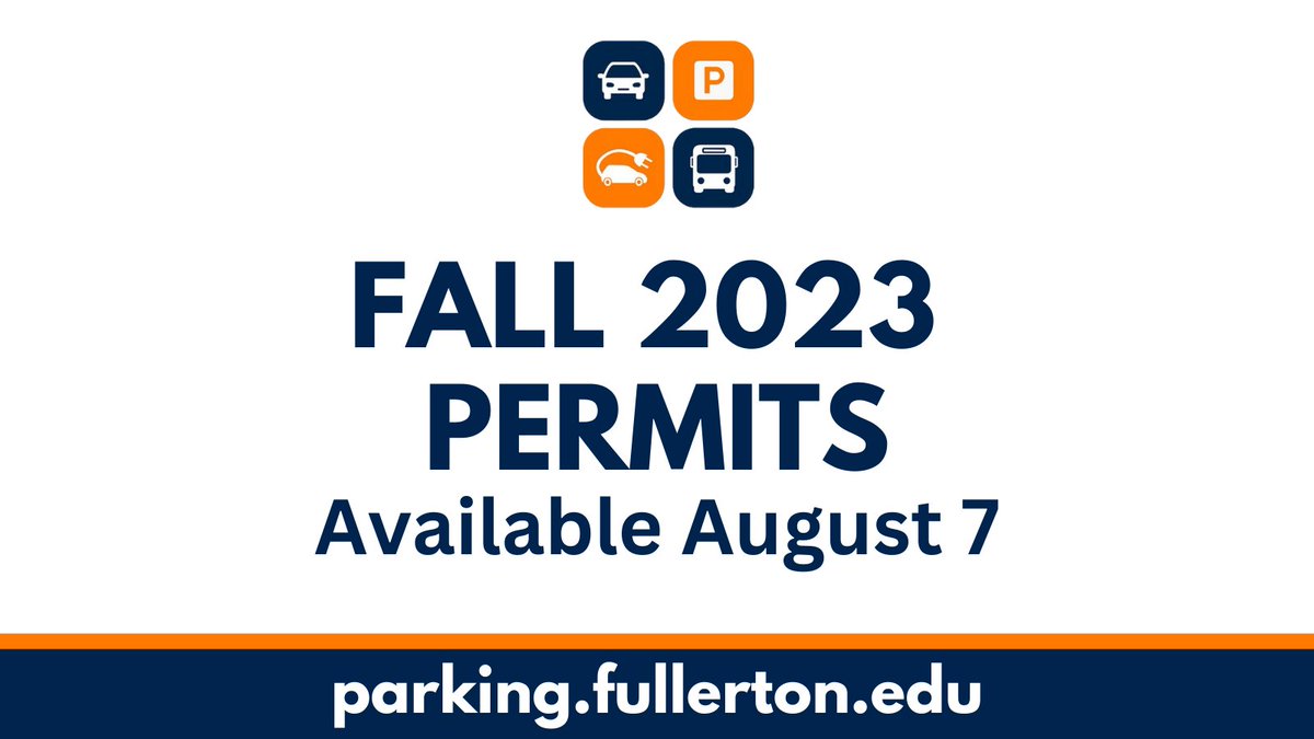 Fall 2023 parking permits will be available to purchase online beginning Monday, August 7. 

Reminder: All students will be issued a virtual permit. With License Plate Recognition (LPR), your plate will be your permit!

For more information, visit our website. 🔗 in our bio!
