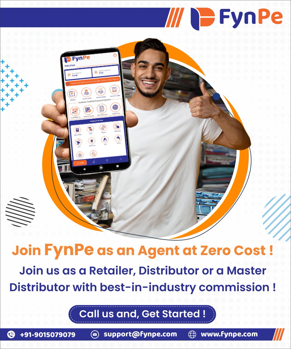 fynpe_payments's tweet image. Become our Agent for Free, with Zero Cost. Call us and get started and earn an attractive commission from FynPe! #Fynpe #RetailersWelcome #retailerswanted #csp #