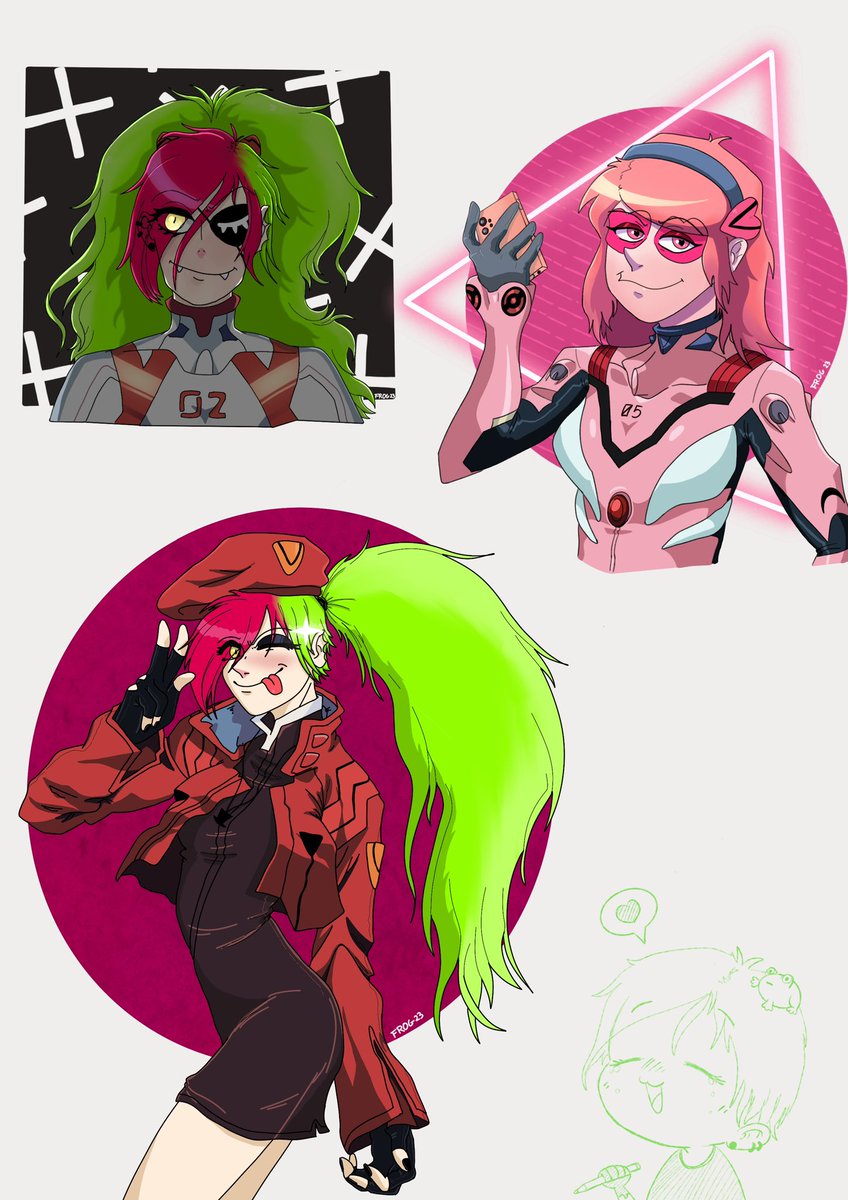 Frogscoffy's tweet photo. Some of my drawings: Villainous x Evangelion crossover cus why not :) #Villainous #Villanos #Villainousfanart https://t.co/IPwmTlDNgQ