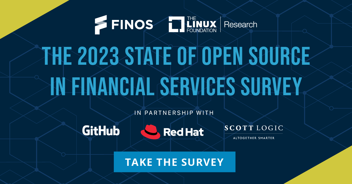 FINOSFoundation's tweet photo. 📢 Do you work in or w/ #FinancialServices? If so, we need your input! Take the 2023 State of #OpenSource in Financial Services #Survey now & get a 25% discount on @linuxfoundation #training & #certification courses ➡️ https://t.co/wm3yYPdb6P #Fintech #Finance #stateofosinfinance https://t.co/NiKkGZQ8rE