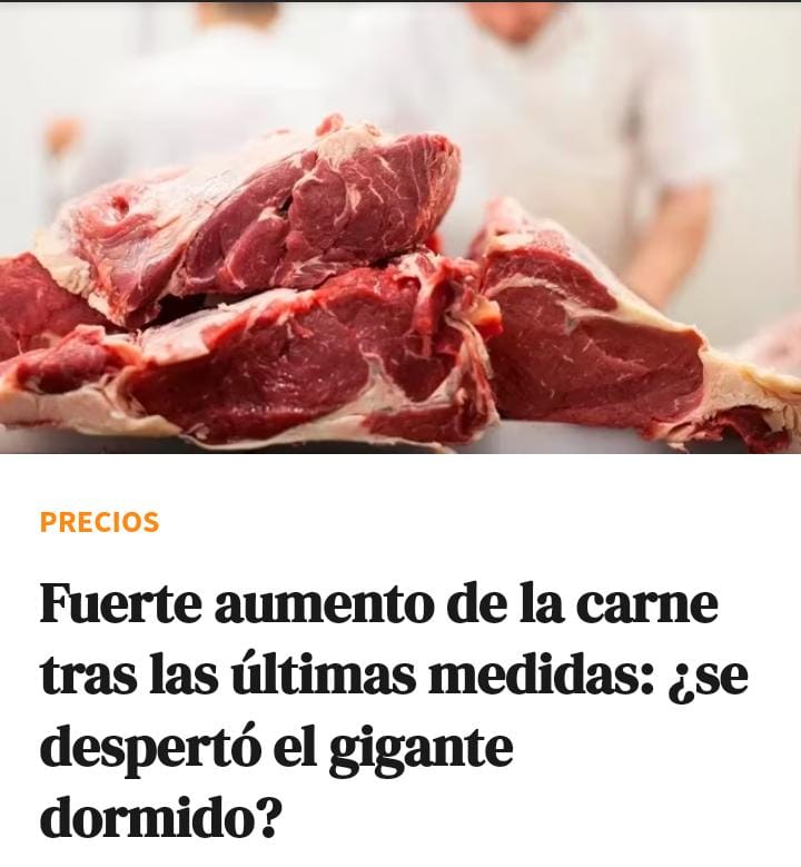 LibresdelSurLP's tweet photo. AUMENTO DE LA CARNE🥩
Con el último acuerdo entre Massa y el FMI se vino otro #ajuste junto al #DolarMaiz.
📈Este nuevo dólar disparó el precio de la carne, que en algunos supermercados aumentó un 30%.
Por eso, #JesusEscobar propone congelar precios de alimentos por un año https://t.co/dBfCGn0pWU