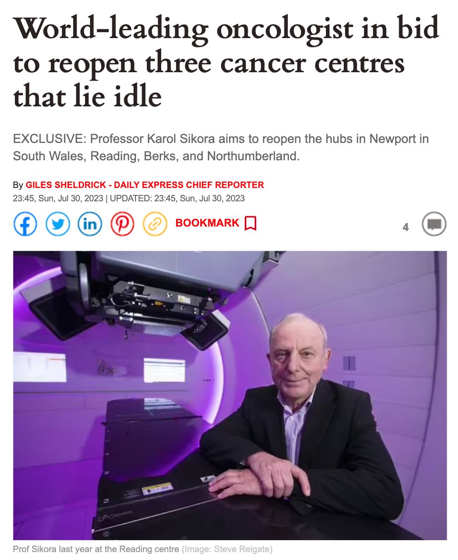 Roughly 15 million live within a reasonable journey to one of the centres, thousands of those will have had cancer treatment delayed.

Let the bureaucrats explain to their families why this world-class equipment is not utilised to treat their loved ones.

express.co.uk/news/uk/179688…