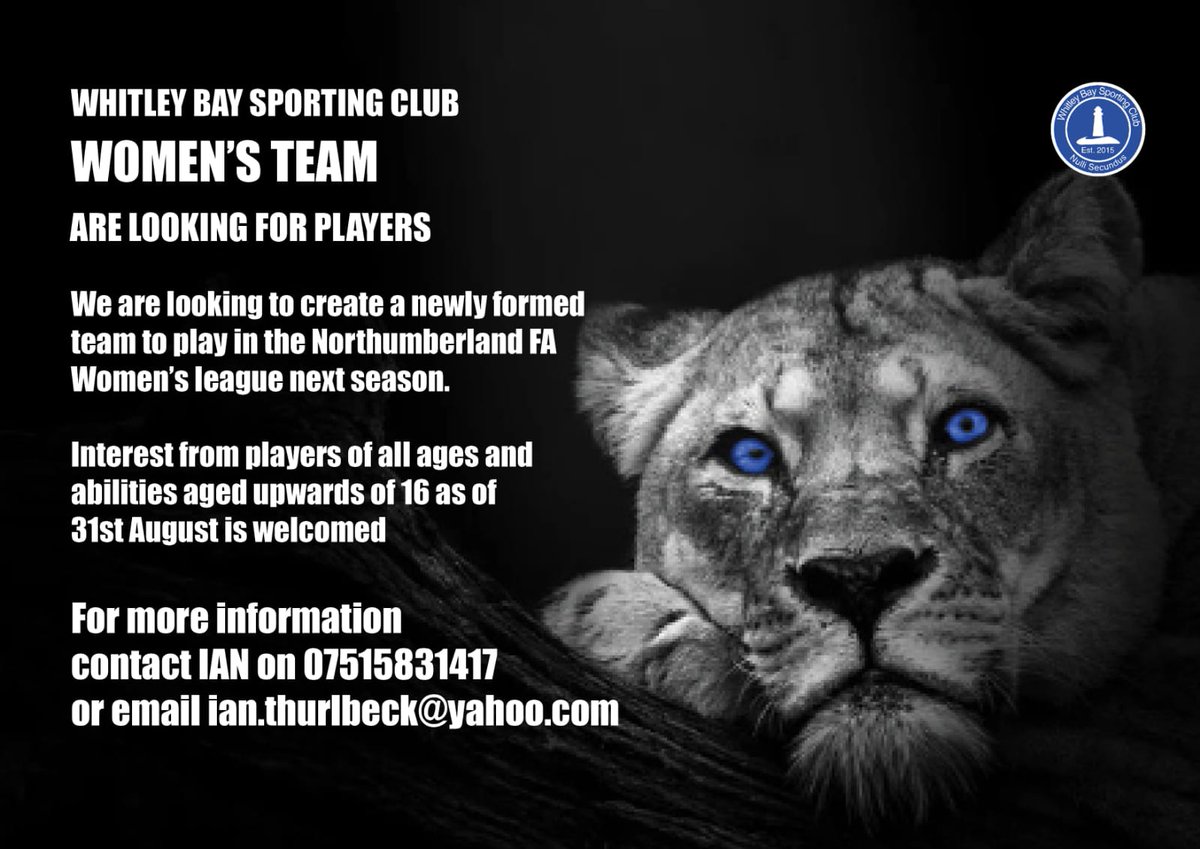 WBSC will be running our first ever senior woman's team next season. The team will play on a Sunday and are seeking enquires for addtional players to add to our squad. Contact details on the flyer.