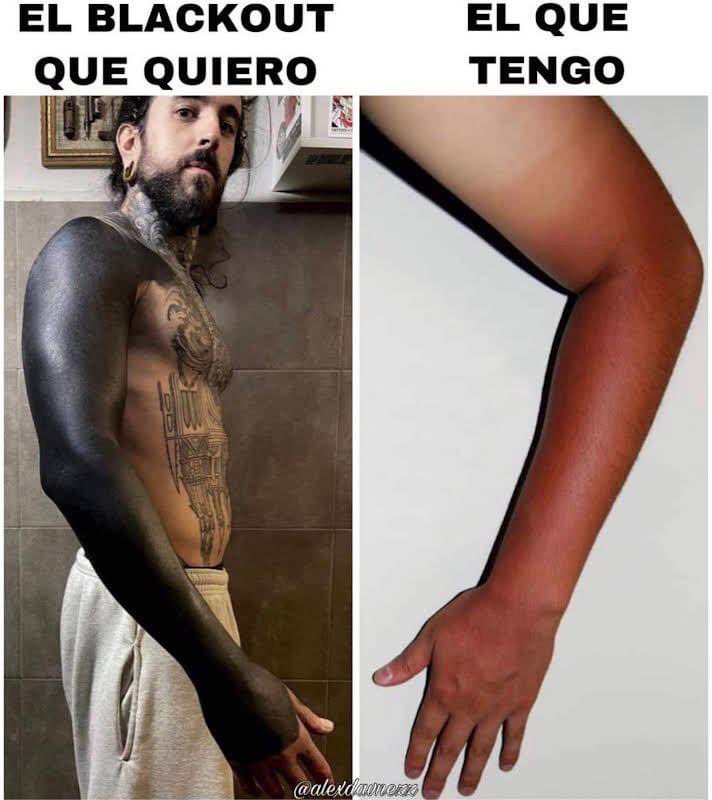 Renezzbro's tweet photo. En mi nuevo vídeo https://t.co/UBla6jCZhY os enseño cómo se ve mi #blackout después de un año y medio curado. SPOILER: ya no es negro 😞 https://t.co/EBlX8UIREK