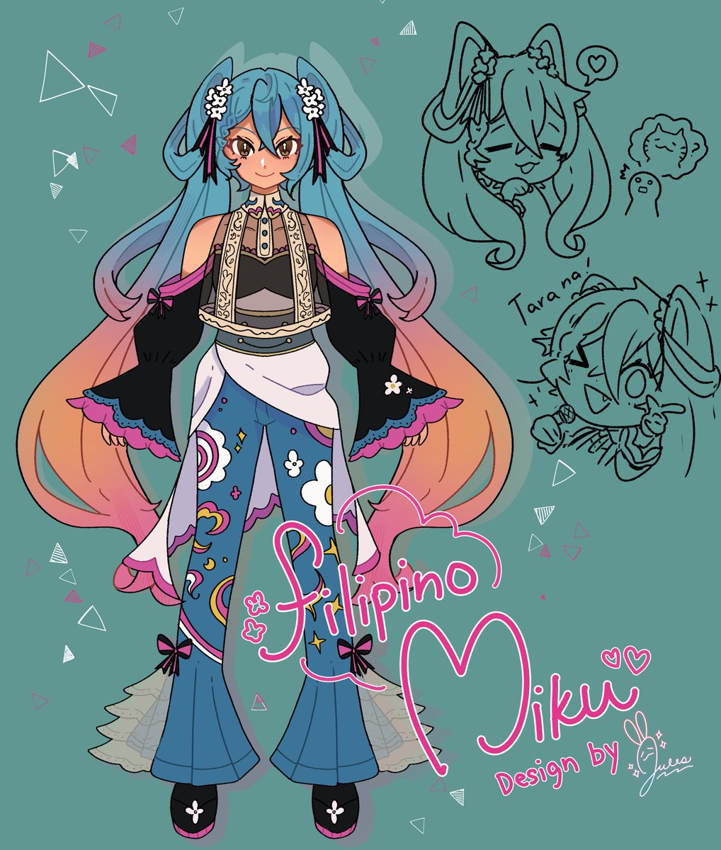 I re-drew one of my favorite Miku designs I made! I hope you like my take on a Filipino Miku ^^7 #MikuFanart 🌼🕺🏽🇵🇭