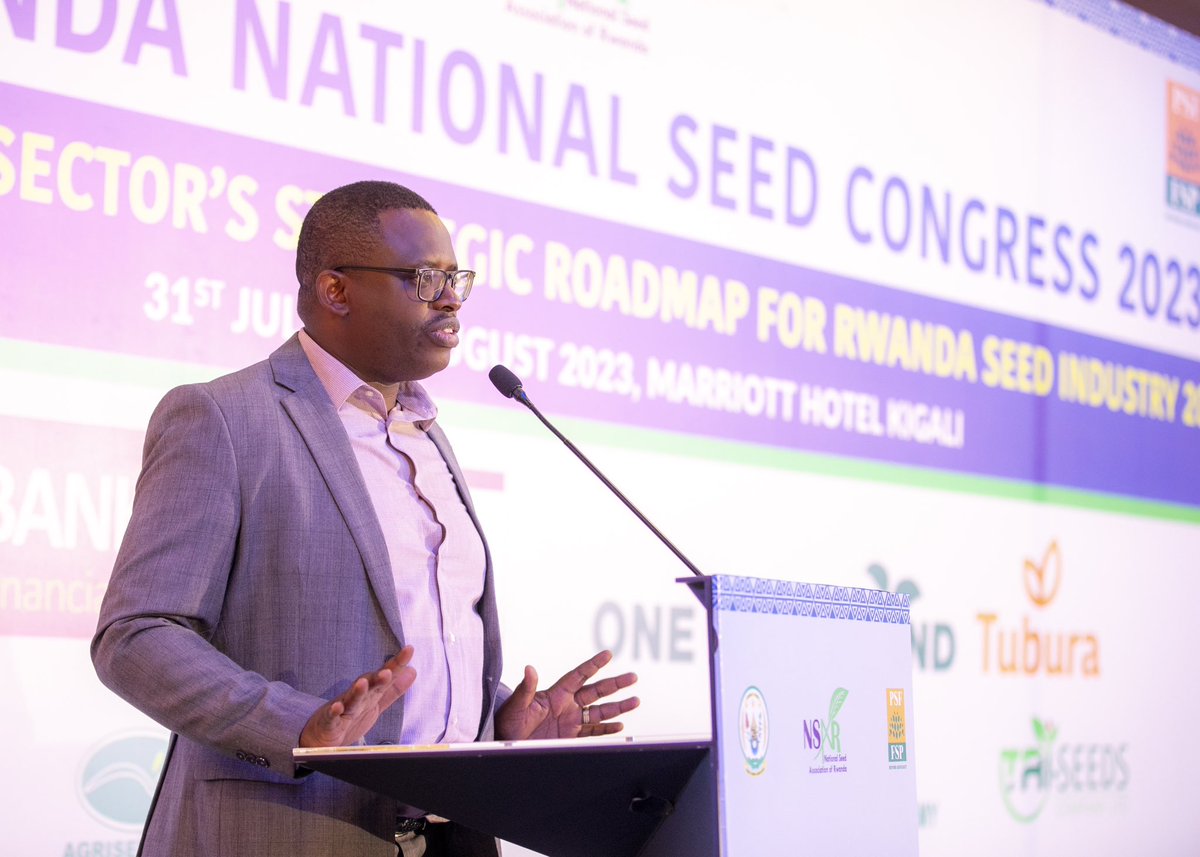 PS <a href="/olivikam/">Olivier Kamana</a> at #RwandaSeedCongress2023 gala dinner: 
Today we meet to discuss private sector’s roadmap for Rwanda seed industry 2030. Of all the best things that Rwanda is known for, we want to add quality seeds on the list and we will achieve it given the commitment for it.