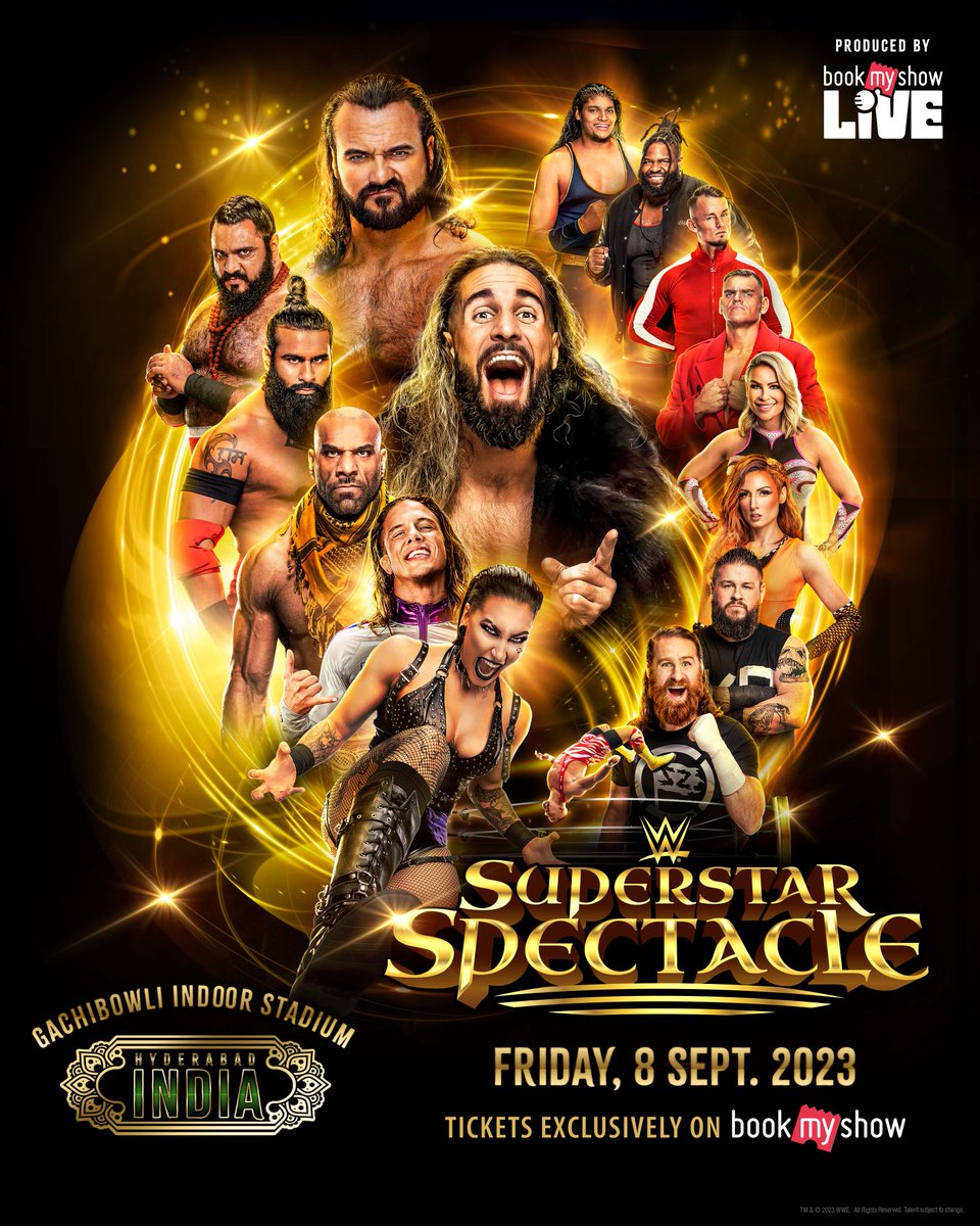 BREAKING: WWE returns to India this September with #WWESuperstarSpectacle in Hyderabad, and tickets are available this Friday, August 4 at 12 PM IST!

Full details 👉 ms.spr.ly/60159823h
🎟️ Preregistration 👉 ms.spr.ly/6016982O6