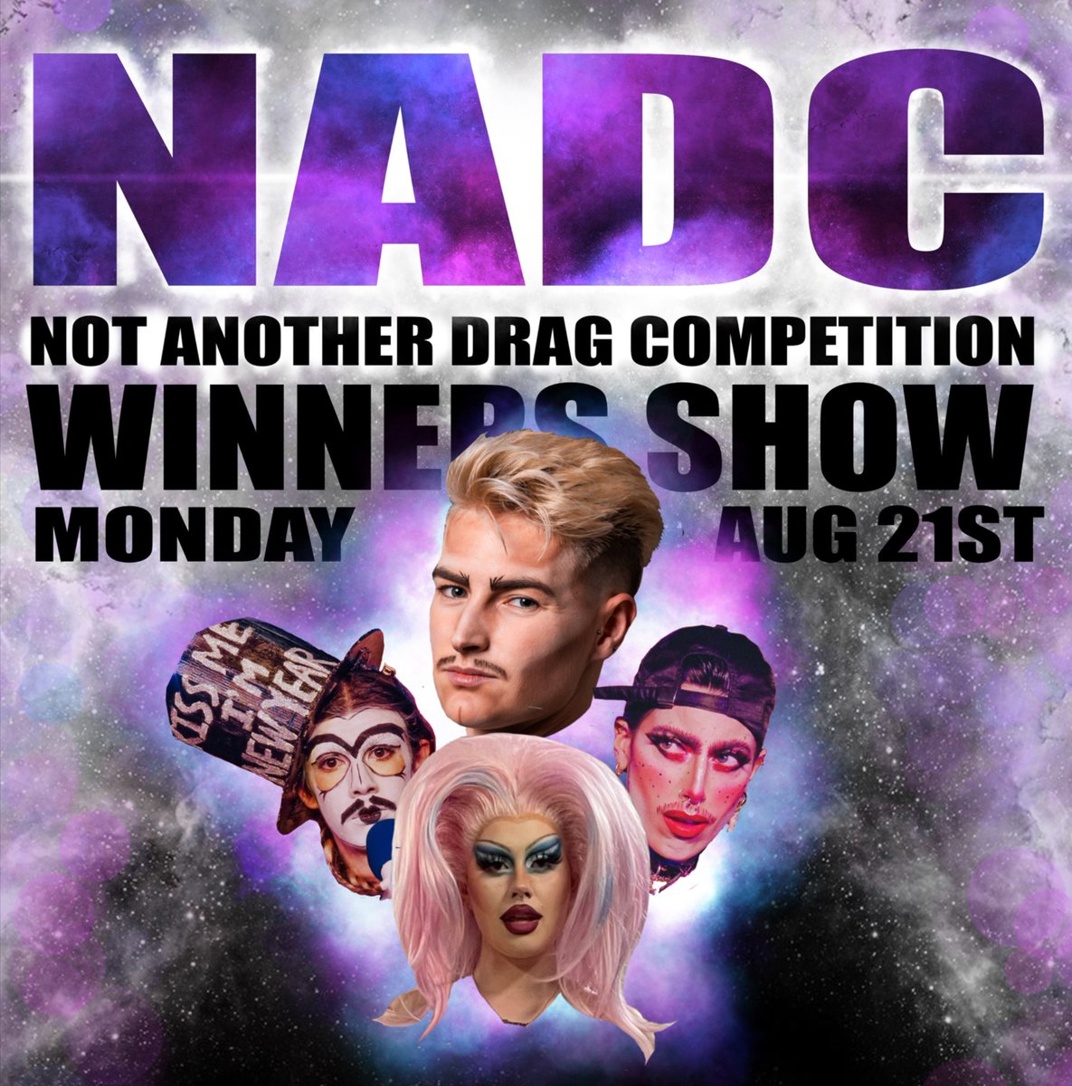 🥳 NADC Winners Show - Starring reigning champ Pip Dream, plus Laura Vatraction, Pre-T Boy and The PUF!

🎟 outsavvy.com/event/15452/na…

📆 Monday 21st August.

🎤 Hosted by mother to many, <a href="/me_thedragqueen/">All About Me</a>.