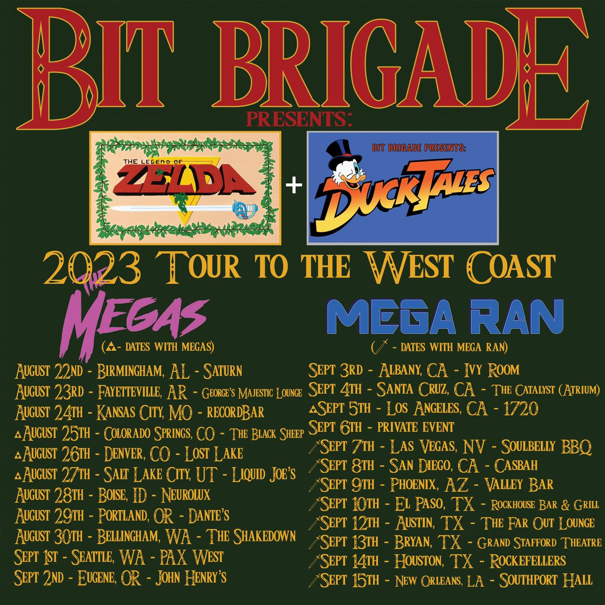 themegas's tweet image. Happy to be joining Bit Brigade on the road for a few dates! Ticket links can be can be found at linktr.ee/themegasband - hope to see some of you there!